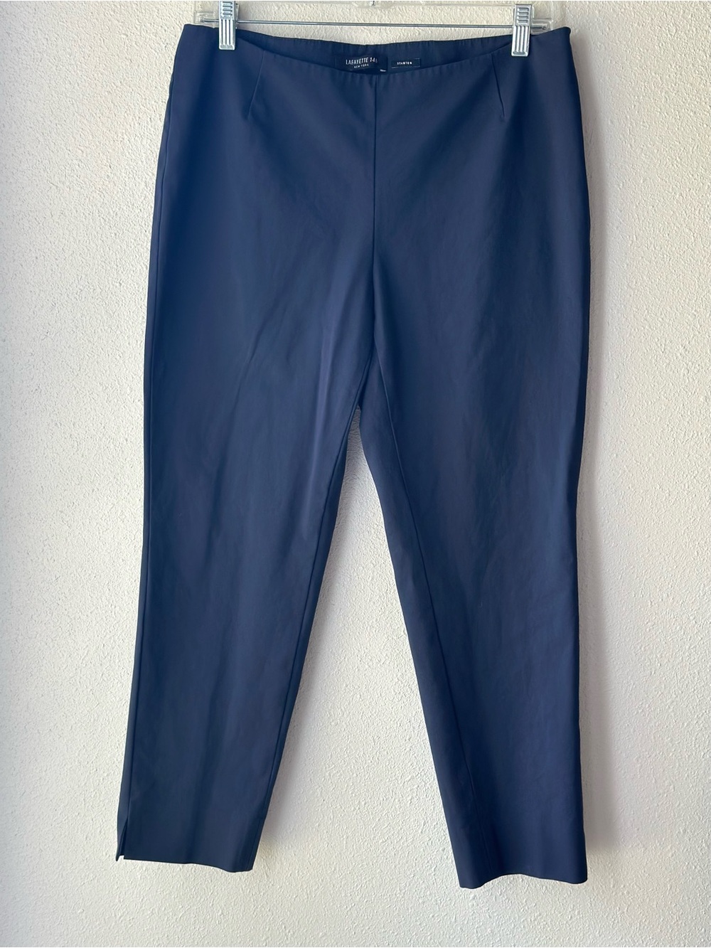 Lafayette 148 New York Stanton Pants Blue Side Zip Stretch Trousers